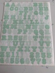 Making Memories Large Pastel Green Pattern Upper/Lower Case ABC/123 Scrapbooking