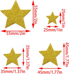 200PCS Glitter Foam Star Stickers for DIY Crafts and Scrapbooking
