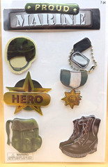 7 piece 3D Stickers U.S MARINES Marine Corps Military Service Paper Studio, NEW