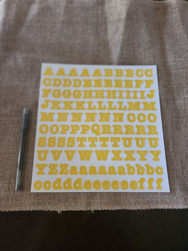 Creative Memories~Large Yellow/Gold Bold ABC/123 Stickers