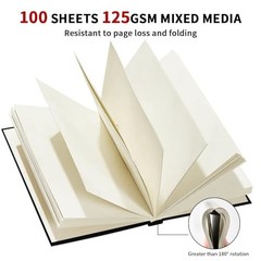 4×6″ Mixed Media Sketchbook for Drawing,Hardcover Mix Media Art 6x4in-Black