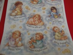 Vtg. Hallmark Mary Hamilton Angel children~Inspirational sayings~2 full sheets