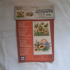 Loew-Cornell Rub-On Transfers Sunflowers Indoor/Outdoor Accents Yellow Green
