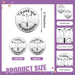 100 Pcs Token of Appreciation Metal Coins Bulk 0.79 Inch Thank You Kindness Coin