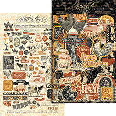 Graphic 45 FARMHOUSE *Keepsake Edition* 84pc Die Cut Ephemera Assortment Set