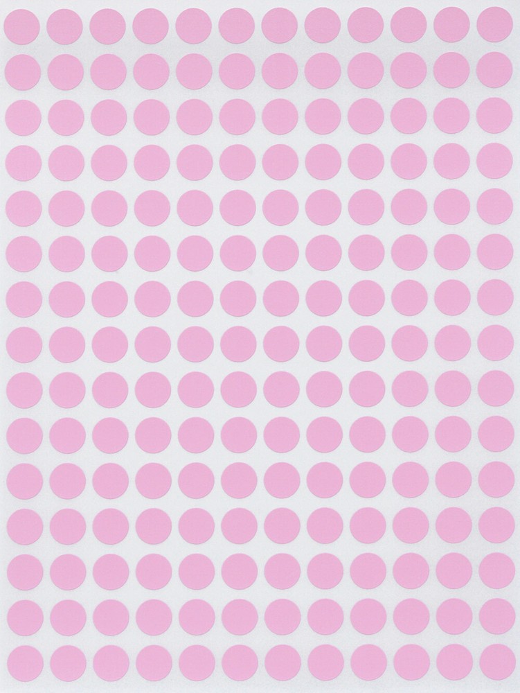 Dot Stickers Pastel Pink in Various Sizes (8MM-25MM) Color Label in 15 Sheets