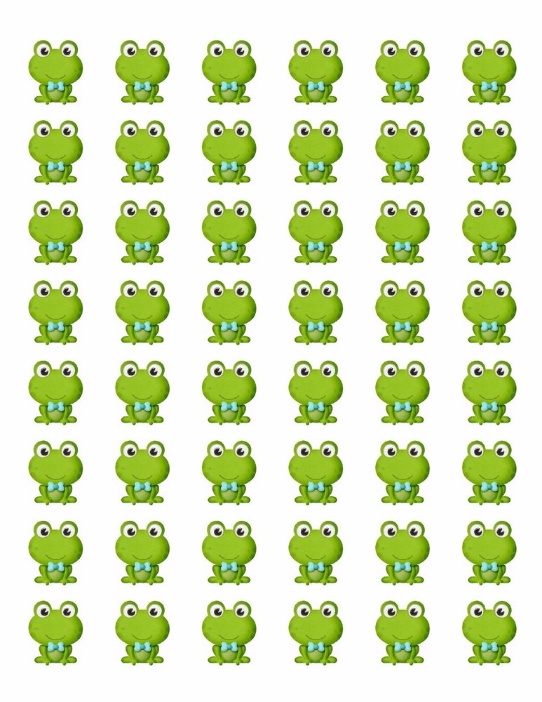 48 CUTE FROG ENVELOPE SEALS LABELS STICKERS 1.2″ ROUND !