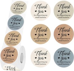 Heartfelt Gratitude: 500 Pcs 2-Inch Matte Thank You Round Stickers for Packaging