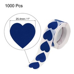 Heart Shaped Sticker 1″ Self-Adhesive Love Label Dark Blue 1000 Pcs