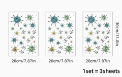 Franciscan Starburst Vinyl Stickers – Atomic Retro Starburst Decals (3 Sheets)