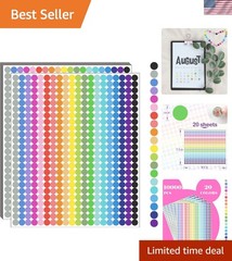 10000 PCS Small Dot Stickers 1/4″ Round Color Coding Labels Circle Dot Sticke…