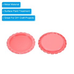50Pcs 1″ Flat Decorative Bottle Caps Craft Bottle Pendant Trays Dark Pink