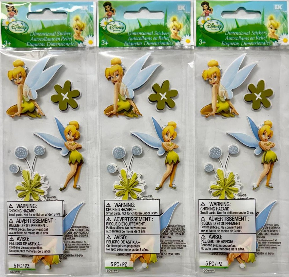 Jolee’s Boutique Dimensional Stickers ~ TINKER BELL ~ 5 Pc Per Pkg ~ Lot of 3!