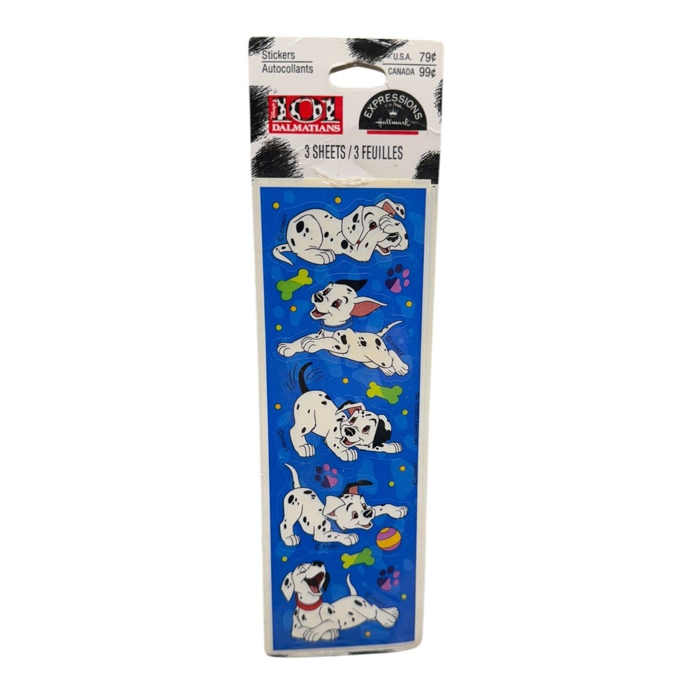 Vintage Hallmark Expressions Stickers Disney 101 Dalmatians 3 sheets sealed