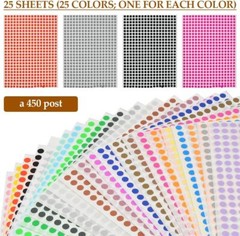 Pegatinas De Puntos Redondas De 6 Mm De 25 Colores, Pegatinas De Puntos Circ…