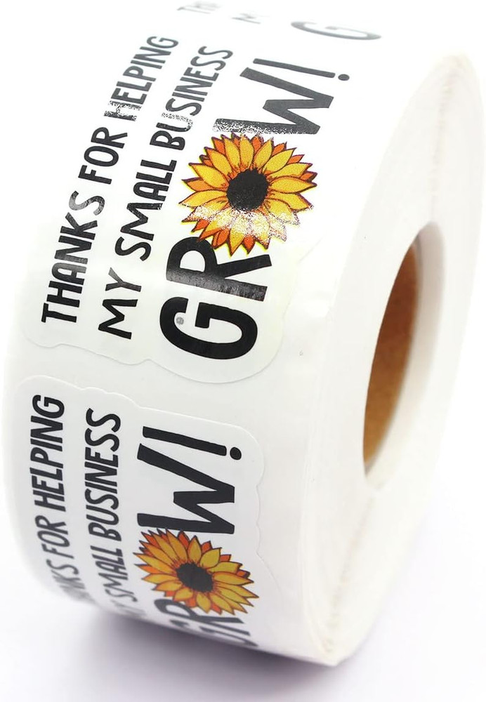 500pcs Sunflower Thank You Stickers 1.5 Inch Small Business Packaging Labels