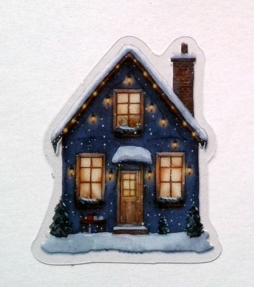 Cottage Style Fairy Tale House Clear Vinyl Decal Sticker Water Resistant Laptop