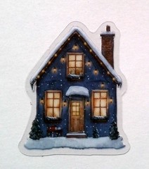 Cottage Style Fairy Tale House Clear Vinyl Decal Sticker Water Resistant Laptop