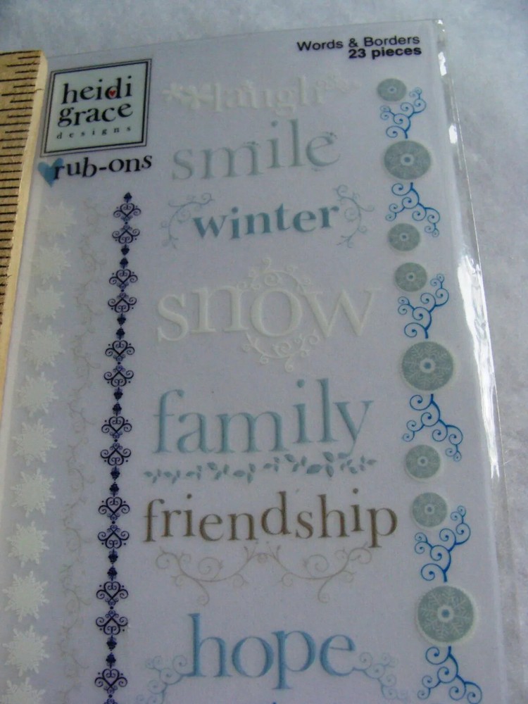 2002 VTG Words & Borders Frost Blvd Rub-on Sentiments Text Phrase Heidi Grace