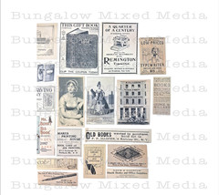 BOOKISH 24pc LOT A Ephemera Vintage Ads Paper Pack Junk Journal Collage Art