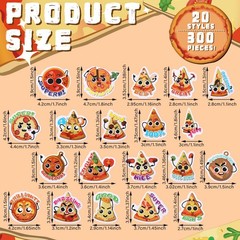 300 Pcs Scratch and Sniff Stickers Pizza Scented Motivational Sticker Assorte…