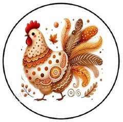 AUTUMN ROOSTER FALL ENVELOPE SEALS LABELS STICKERS PARTY FAVORS