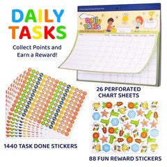 Potty Training & Reward Chart for Kids – 26 Toddler Charts & 1,528 Stickers –…