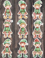 Sitting Elf Die Cut Vinyl Stickers Scrapbooking Laptop Waterbottle