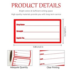 500Pcs Drug Name Label Stickers Medication Strength Stickers 1×2 Inch-Veterin…