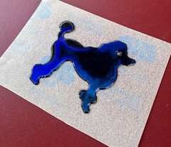 80s Mystik Oilies Oilie VTG Dog Poodle Touch Sticker. Rare Color & Design!
