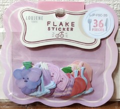 LOUJENE Tokyo Colorful Sweets Flake Sticker 36 Fruits Grape Cherry Cake JAPAN