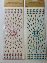 Crafters Square Jewel Border Stickers Title Boarder Gems Pink Blue Lot of 12