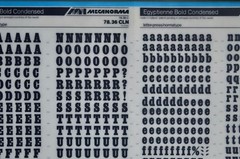 Mecanorma Dry Transfer Lettering A3 #201 Egyptienne Bold Cond. 10.4mm