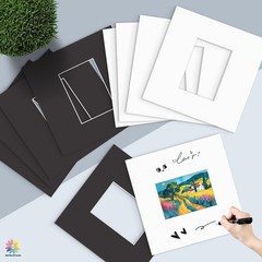 Mat Board Center, 10 Pack Pre-Cut 12×12 Picture Mats for 5×7 Photos/Prints – …