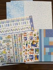 Vintage Boy Sports Baby Boy Scrapbooking Stickers 12×12 Paper Lot of 48