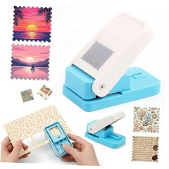 Postage Stamp Puncher -1X1inch Square Scalloped Edge Paper Puncher, 1×1 inch