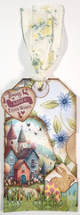 Easter Bunny Kisses Village Carrots Farm Tags Pocket OOAK #35 3D Handmade