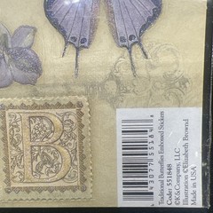 K & Company Elizabeth Brownd Embossed Stickers Floral Butterflies Lot Scrapbook