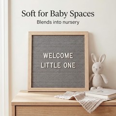 C CRYSTAL LEMON Gray Felt Letter Board 10×10 Inch, 336 Pre-Cut Grey,