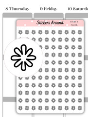 Mini Asterisk Planner Sticker #1, Bullet Point Sticker, Calendar and Journal