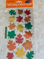 STICKO STICKERS SHINY METALLIC LEAVES FALL COLORS 17 PCS
