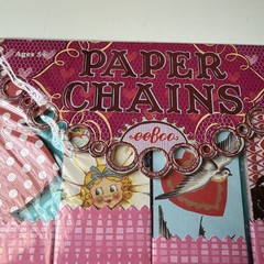 eeBoo Valentine Paper Chain kit featuring vintage-style illustrations of hearts