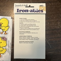 Vintage 1984 Scratch & Sniff Iron-Ables by Mark 1~ Iron-On Chick Patch 2 Sheets