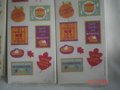 LOT 4 SEALED PKGS. HALLMARK STICKERONI STICKERS 8 Sheets per Pkg. THANKSGIVING+