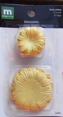Paper Flower Blossoms White Yellow Green Daisy Blue Pansy or Hydrangea NEW