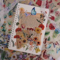500Pcs Natural Flower Stickers with 260Pcs Letter Stickers,Self-Adhesive Flower