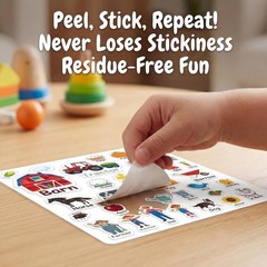 6 Sets Sticker Books for Toddlers,Reusable Jelly Sticker Activity Books for Kids