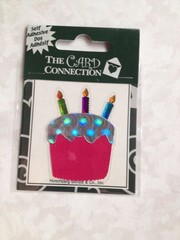 The Card Connection Self Adhesive STICKER HAPPY BIRTHDAY CUPCAKE PARTY 3D CAKE