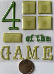 LOVE OF THE GAME Phrase Cafe Epoxy Title Stickers(11pc)Sticko•Sport•Admit One