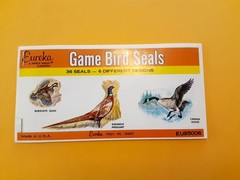vintage Eureka Game Bird seals booklet (free ship $20 min US only)